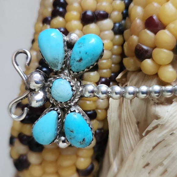 Beautiful NWOT Native American Navajo Turquoise & Sterling Dragonfly Pendant/Pin - Picture 2 of 10